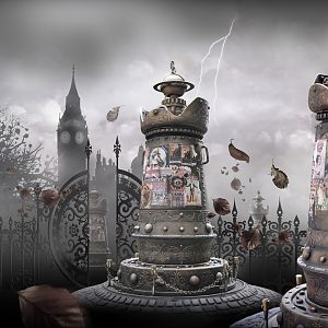 SCI-FI Victorian Advert Tower. my feature in Steampunk Modeller Book ll. International2012