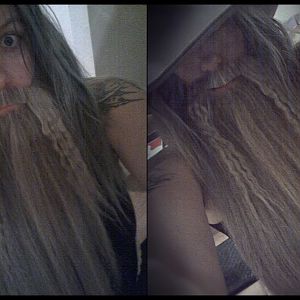 Dyed my hair silver and did a beard/mustache test :)


so so so so much hair...