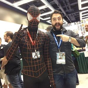 My first Con (dressed up) in 2013! I dressed as Miles Morales: Ultimate Spider-Man, and generated so much buzz that I got my picture taken with David