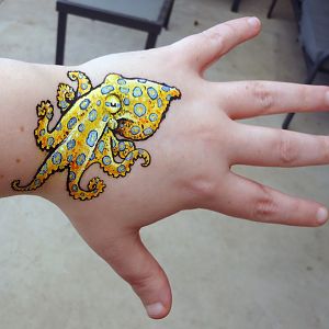 Body painting practice - blue ringed octopus.