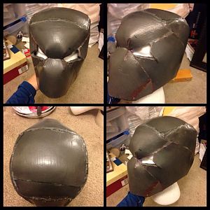 Here is another raw image of my Red Hood helmet coated with matte mod podge.