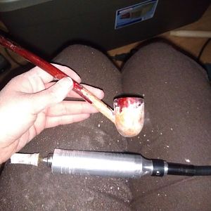 Modifying a cheap pipe. removing the lacquer