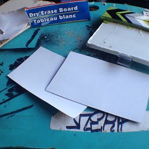 Cheap grease board from dollar tree. Rectangles cut, just need lines.