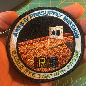 Final embroidered patch for The Martian: IRIS - ARES IV Presupply / Eagle Eye 3 Saturn Probe mission.