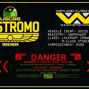 Nostromo self-destruct sticker