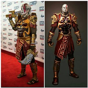 Full set of Kratos armor made by our team and worn by a team member!
