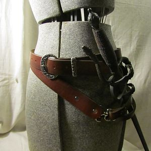 Custom Sword Belt and Pistol Holster in the likeness of those worn by Arno Dorian, From Assassin's Creed.
My second?, attempt at a reproduction sword