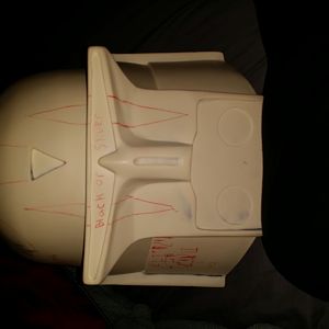 Front of mandalorian helmet