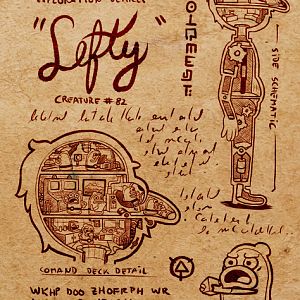 And example of a page I invented for my Gravity Falls replica. Inner pages on black and white hi res can be downloades over my site: http://elderprops