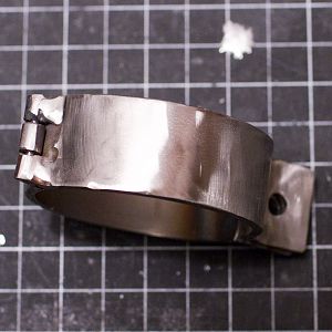 "Slave cuffs" in stainless steel for a costume concept.