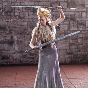 White Witch from Narnia; Entire costume is hand-made, including wig and chainmail skirt.

Photo by Bryan Humphrey