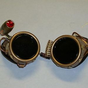 A set of prop steampunk goggles. (available)