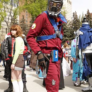 A shot at the Calgary Expo after the parade. Shortly after this they pumped Hooked on a Feeling across the square, and suddenly I was the middle of ev