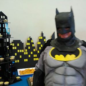 Batman at Fathers day Events. Theme All Dad are Heroes.