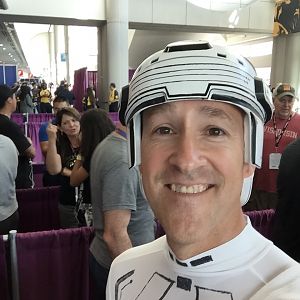 Tron (1982) Kevin Flynn costume, by David March Fleming, for the 2016 San Diego Comic-Con