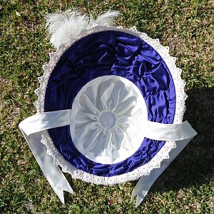 French regency style bonnet, based on an illustration from an 1816 fashion plate. - Ruched under-brim and lining