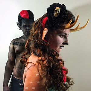 Rockabilly Wolf and Pinup  Deer shoot

sculpted prosthetics and hand laid Pompadour