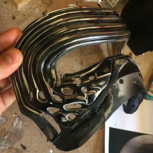 I cut off the disney section to graft onto the BS helmet. I also started sanding down and flattening out the chrome section (its way too rounded). Yep