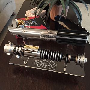 Anakin Starkiller Unibody V2 from 2017, alongside a Romans ANH Graflex.