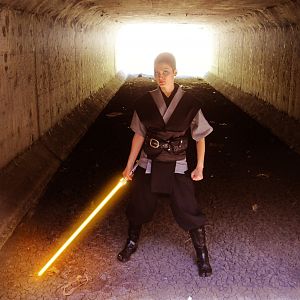 Dark Jedi outfit. I made the tunic, tabards, obi, and pants.