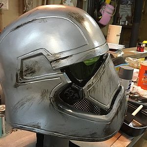 8.  After deciding the silver metallic spray paint was not durable enough, I decided to go with the post trash compactor Phasma.