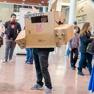 Cardboard box meme D.va from Overwatch, Wizard World 2017