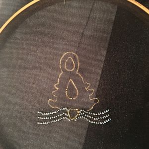 The beginnings of the hood embroidery