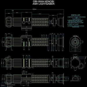 DARTH SABER ANH Obi-Wan Kenobi saber blueprint