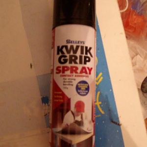 Selley's Kwik Grip Spray Contact Adhesive. $10 from Clark Rubber, but it works a treat!