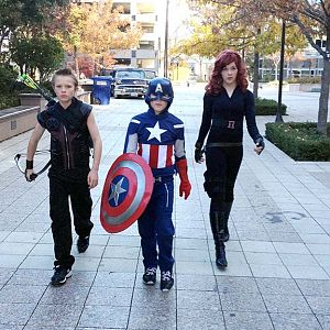 Captain America, Black Widow, and Hawkeye