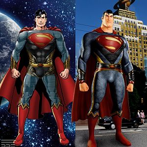 Superman suit design revisions 2014