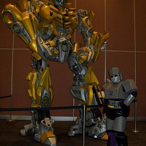 Meg and the giant Bumblebee at BotCon 2010.