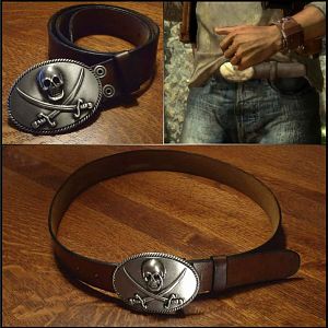 Uncharted 1 leather belt and buckle - comparison to in-game design