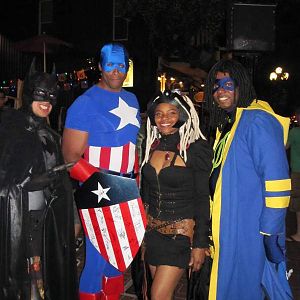 Vampire Batman, Captain America, Steampunk  X-Men Storm, Static Shock