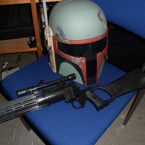 Mando Helmet and Blaster Replica 015