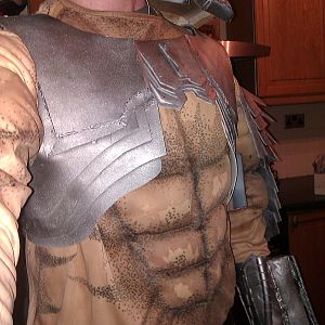 Chest armour with skin