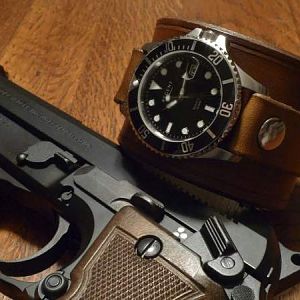 Uncharted 3 leather wrist cuff and watch