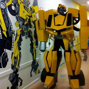 Next to a 11.5 foot painting of Bumblebee