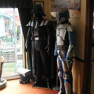 Complete Darth vader, upper armour is old version,Jango fett still to be finished, this is only a bought costume just to size correct vac formed armou