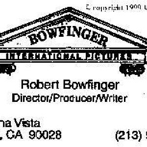 Steve Martin's Bowfinger's film prop business card