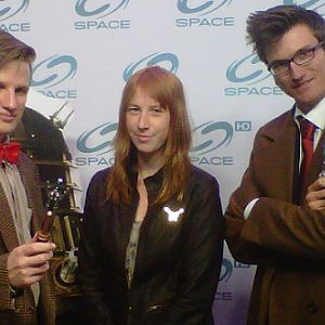 Colin cosplaying the 11th Doctor fro Doctor Who, Tyler cosplaying as the 10th Doctor, and myself cosplaying an UNFC Officer from Halo.