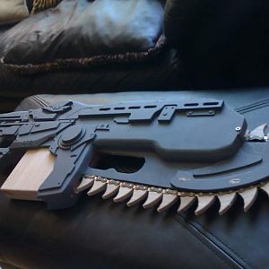 gears of war lancer i made out of wood