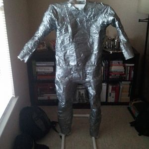 Duct Tape Dummy on PVC Stand