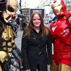 Predator And Iron Man out in town with a pal Sky