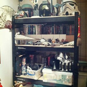 My shelves (now with addition of Luke Skywalker tattooine bust from Gentle Giant limited edition :)) )