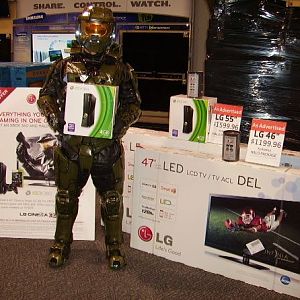 best Buy and LG promotions from 2011 posing with products