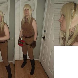 My blood elf hunter costume. It was pretty last-minute, for a guild Halloween costume contest, so the ears aren't the greatest (best I could do on sho