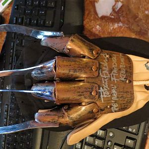 Freddy Krueger glove signed by Robert England