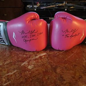 gloves signed by Mia St. John