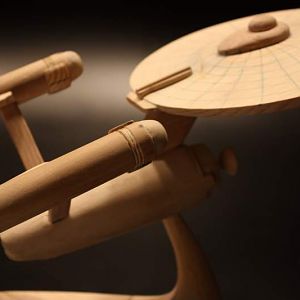 Wood sculpt of TOS enterprise (about 18" long)